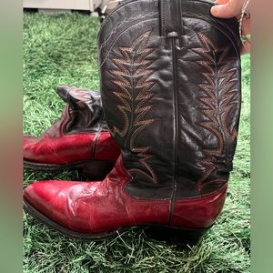Red vintage boots